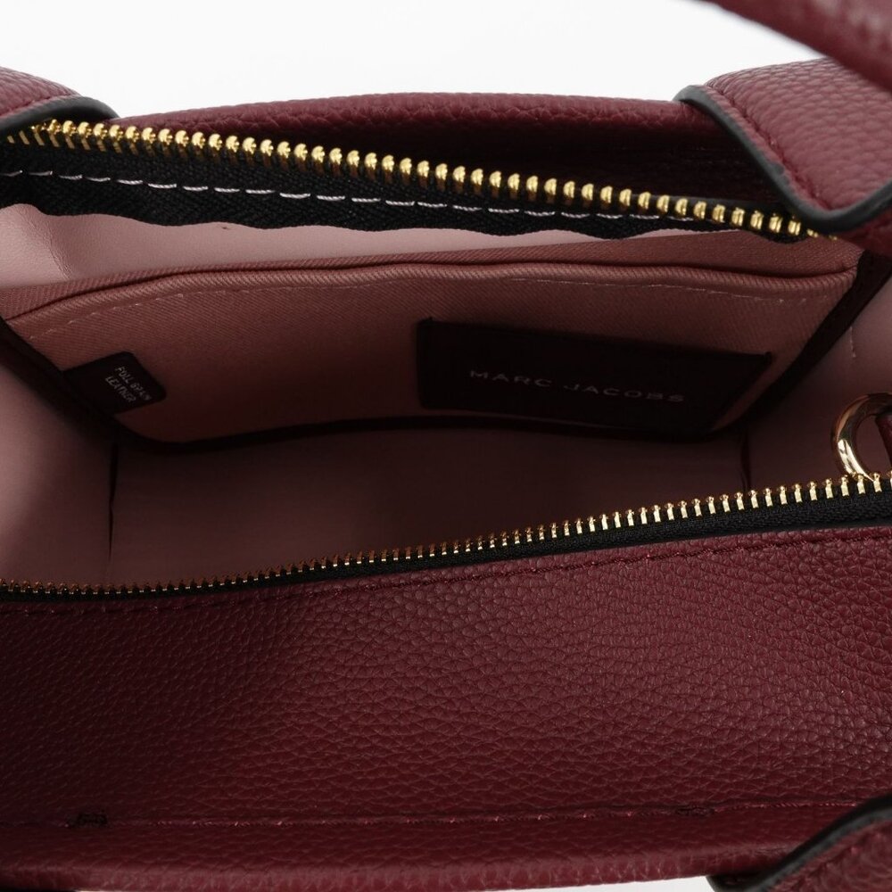 Marc Jacobs Women's The Small Leather Tote Bag Dark Red OS - Picture 11 of 16
